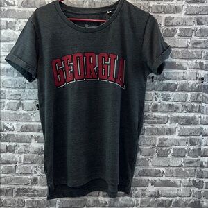 Georgia Bulldogs Pressbox Dark Gray Graphic Tee